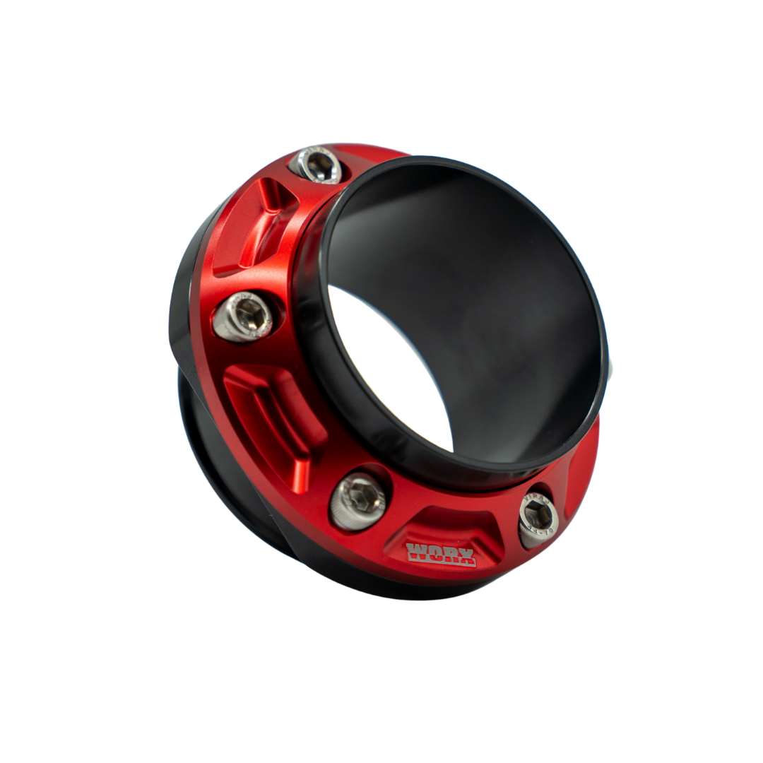 WORX Racing Jet Blaster exhaust outlet in Race Red anodized finish
