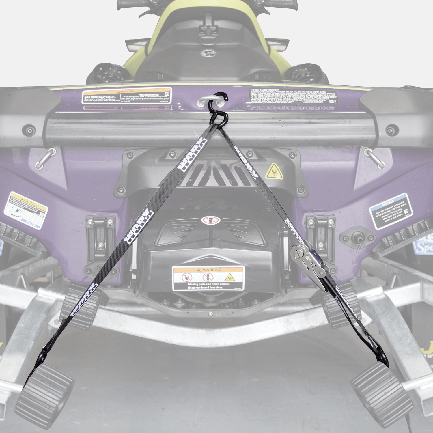 Triple Hook PWC Tie-Down Ratchet Strap