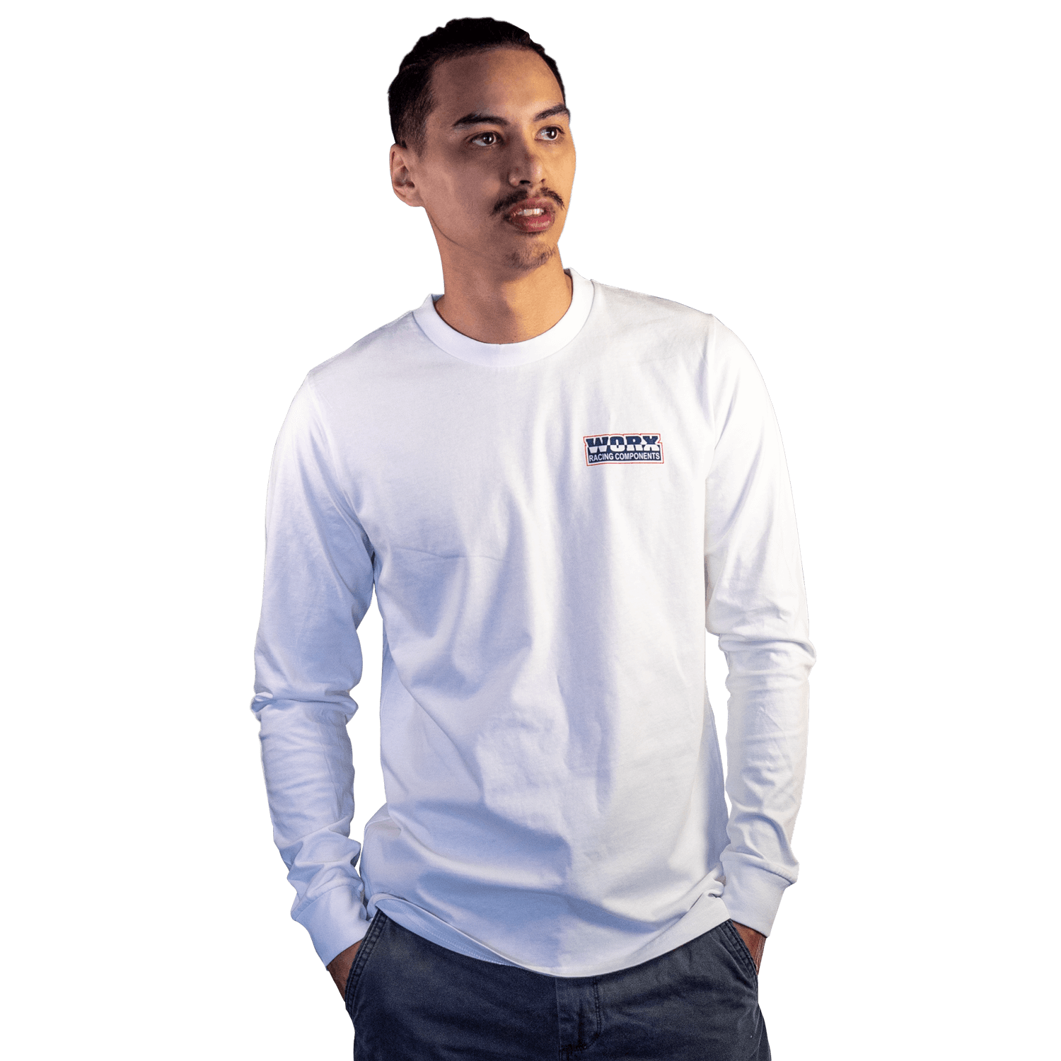 White Red/Blue Long Sleeve T-Shirt